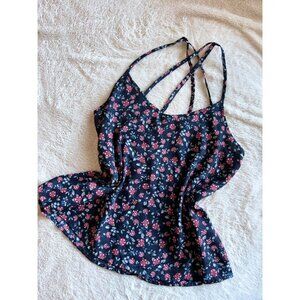 Hollister Blue Floral Tank Top Size Small